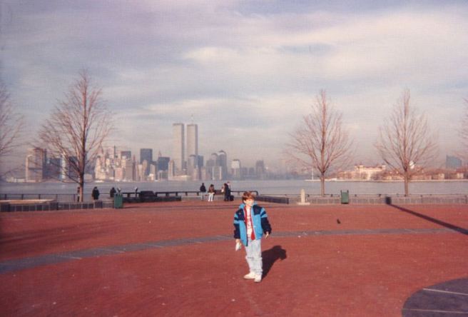 Gus and G.A. at Statue of Liberty Island abt. 1990, long before 9/11/2001