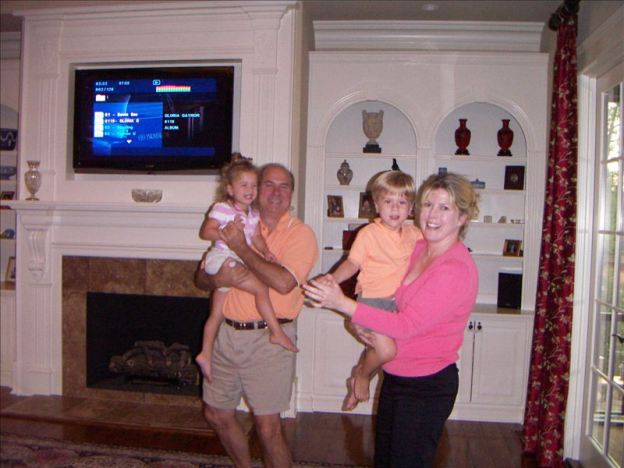 Paul, Hannah, Taylor, and Tracy Denby at home outside Mooresville, NC, Sept. 2007