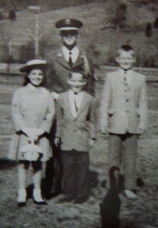 1958 Bill (Augusta Military Academy) pic at Lithia, VA Dairy Farm, Sue, Bill, Joe, G.A.